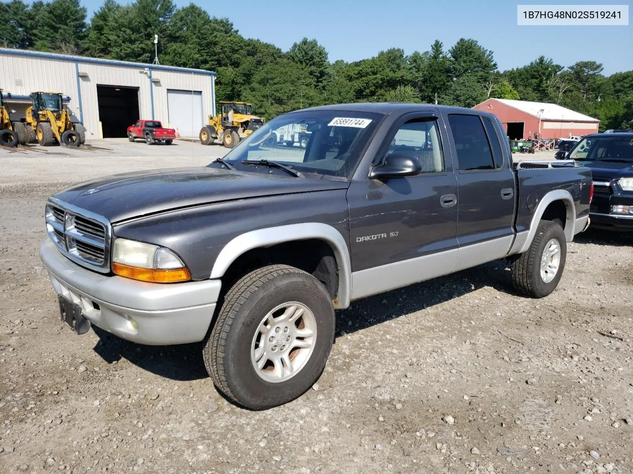 2002 Dodge Dakota Quad Slt VIN: 1B7HG48N02S519241 Lot: 65891744