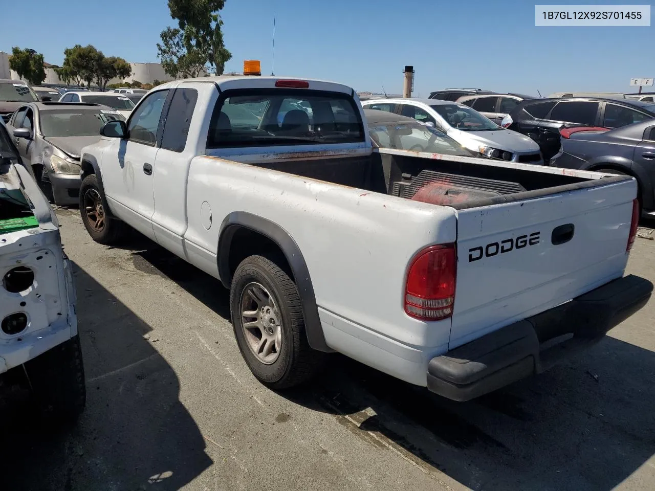 2002 Dodge Dakota Base VIN: 1B7GL12X92S701455 Lot: 66929624