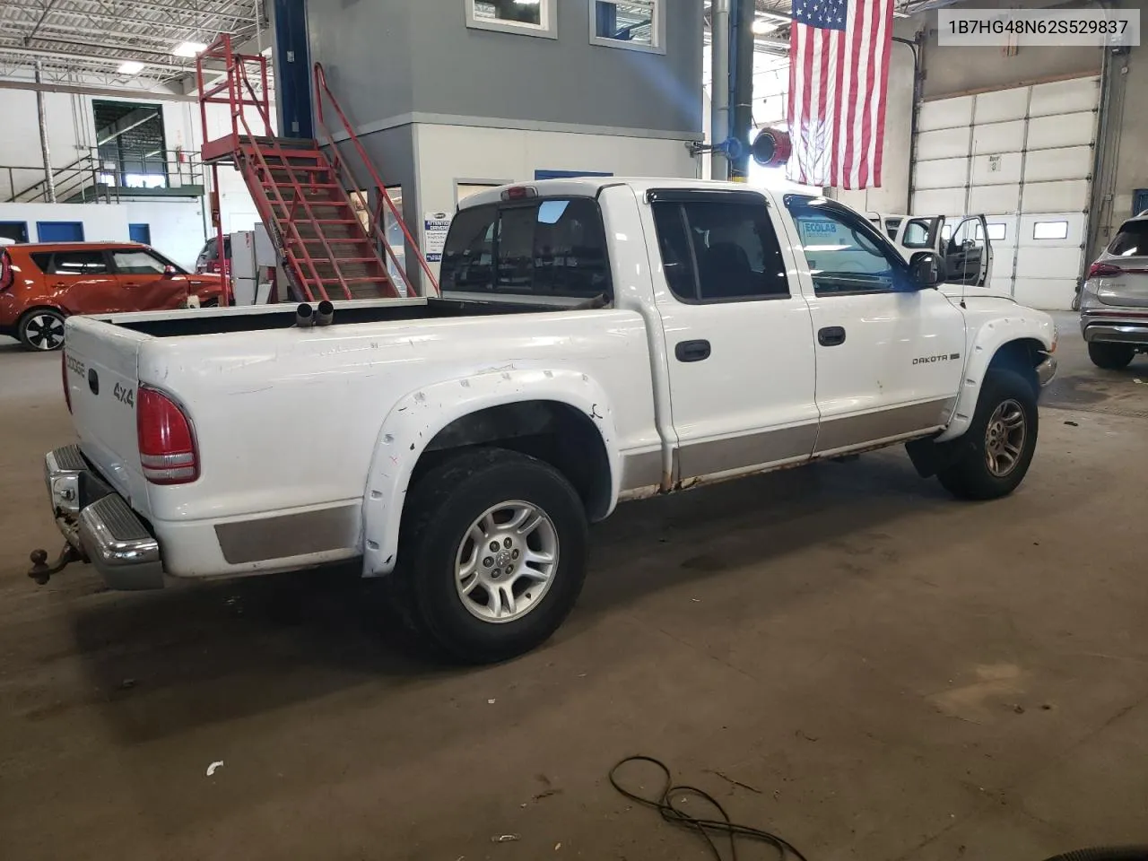 2002 Dodge Dakota Quad Slt VIN: 1B7HG48N62S529837 Lot: 69812324