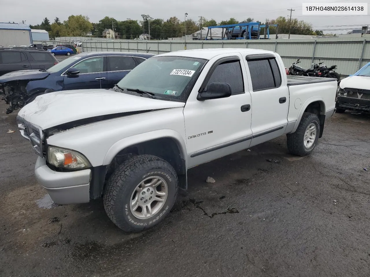 1B7HG48N02S614138 2002 Dodge Dakota Quad Slt