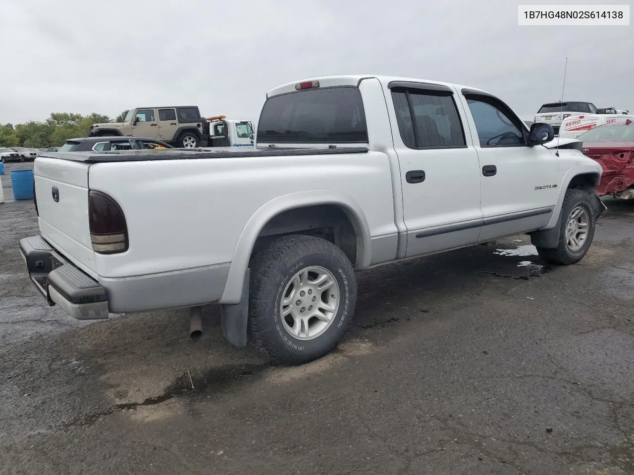 2002 Dodge Dakota Quad Slt VIN: 1B7HG48N02S614138 Lot: 73217334