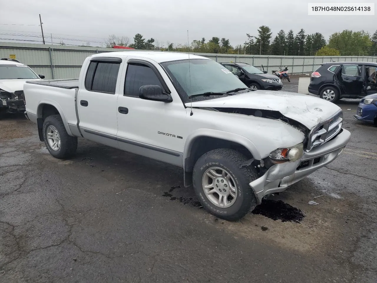 2002 Dodge Dakota Quad Slt VIN: 1B7HG48N02S614138 Lot: 73217334