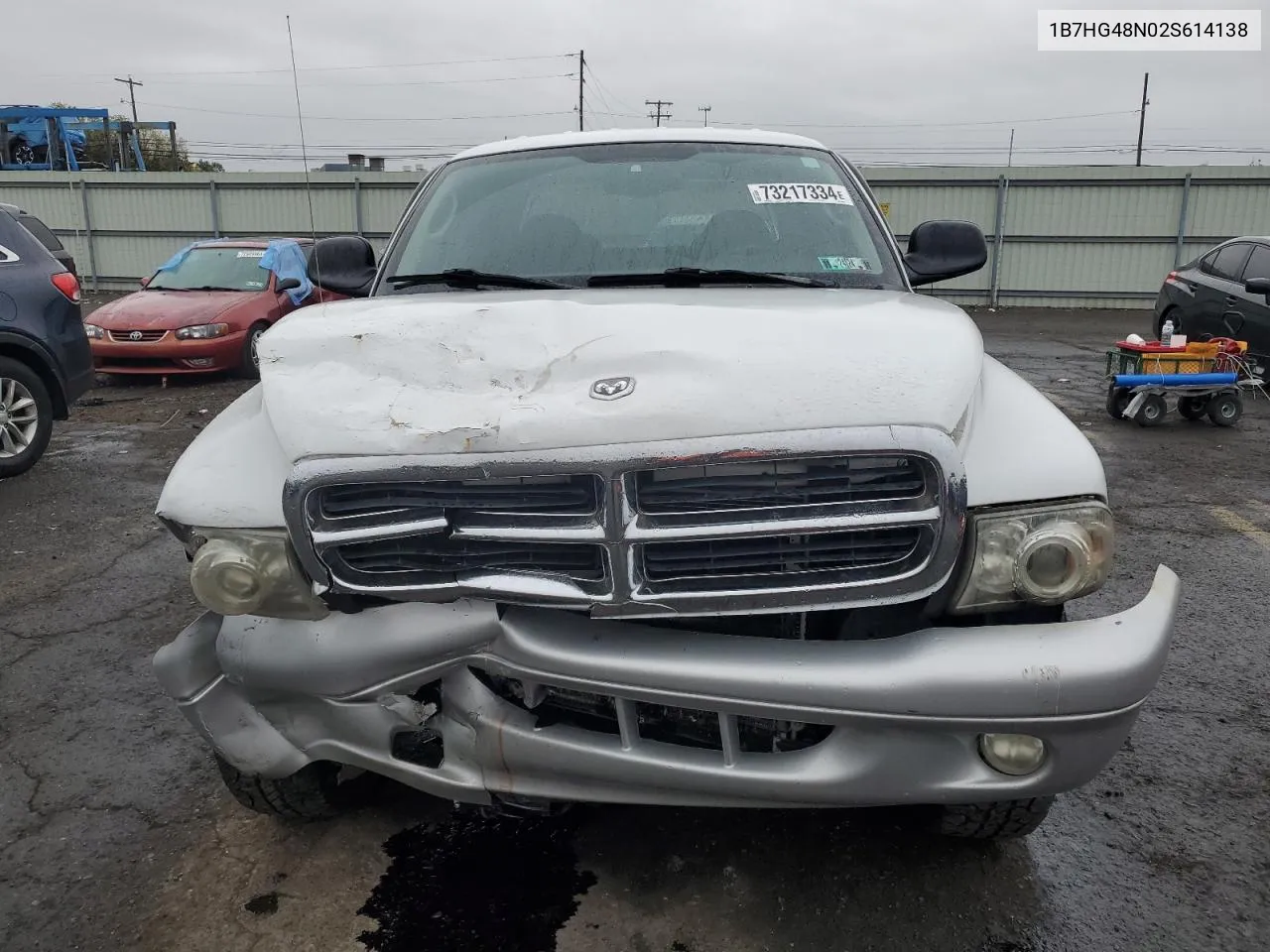 2002 Dodge Dakota Quad Slt VIN: 1B7HG48N02S614138 Lot: 73217334