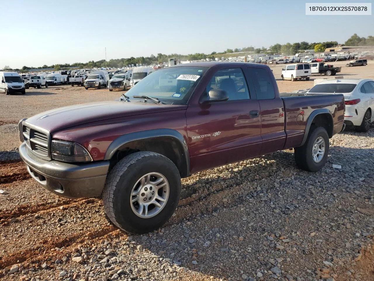 2002 Dodge Dakota Base VIN: 1B7GG12XX2S570878 Lot: 75023704