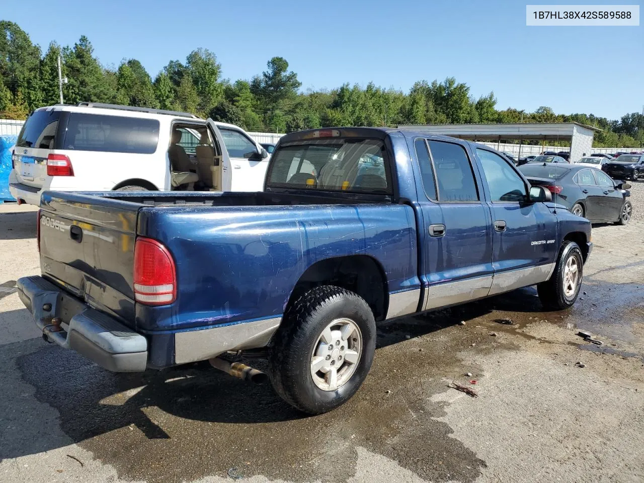 2002 Dodge Dakota Quad Sport VIN: 1B7HL38X42S589588 Lot: 75025304