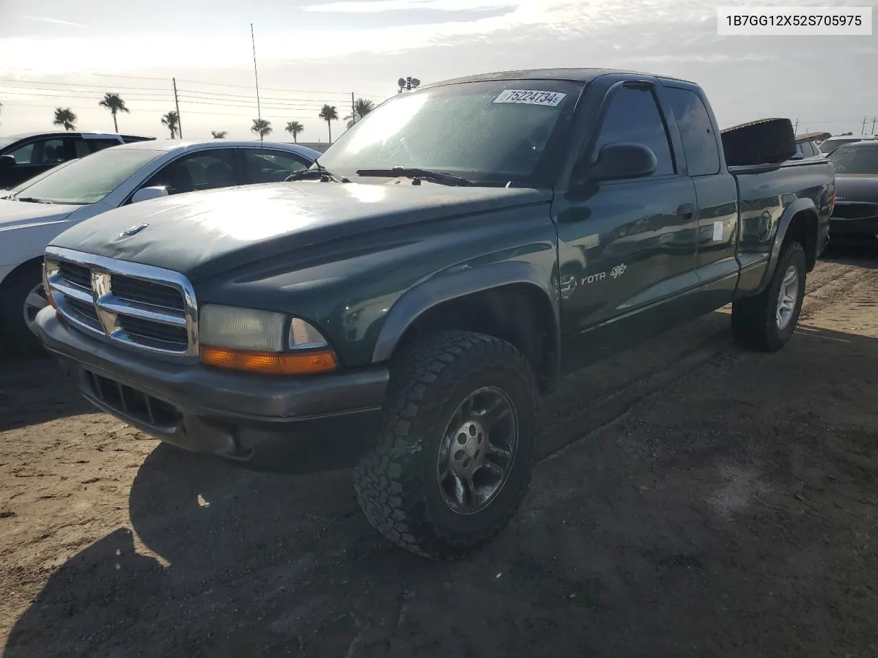 2002 Dodge Dakota Base VIN: 1B7GG12X52S705975 Lot: 75224734