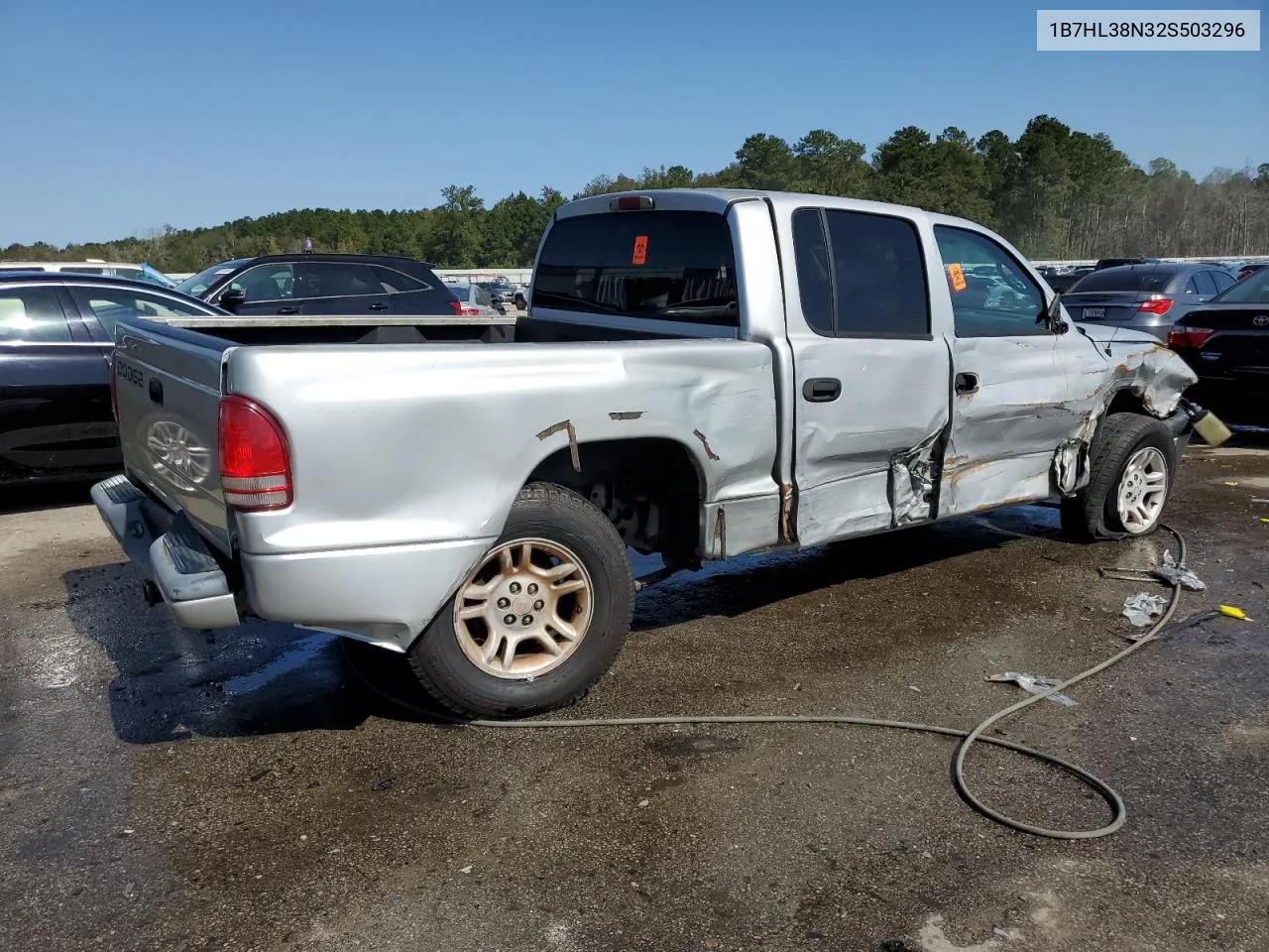 2002 Dodge Dakota Quad Sport VIN: 1B7HL38N32S503296 Lot: 75428444