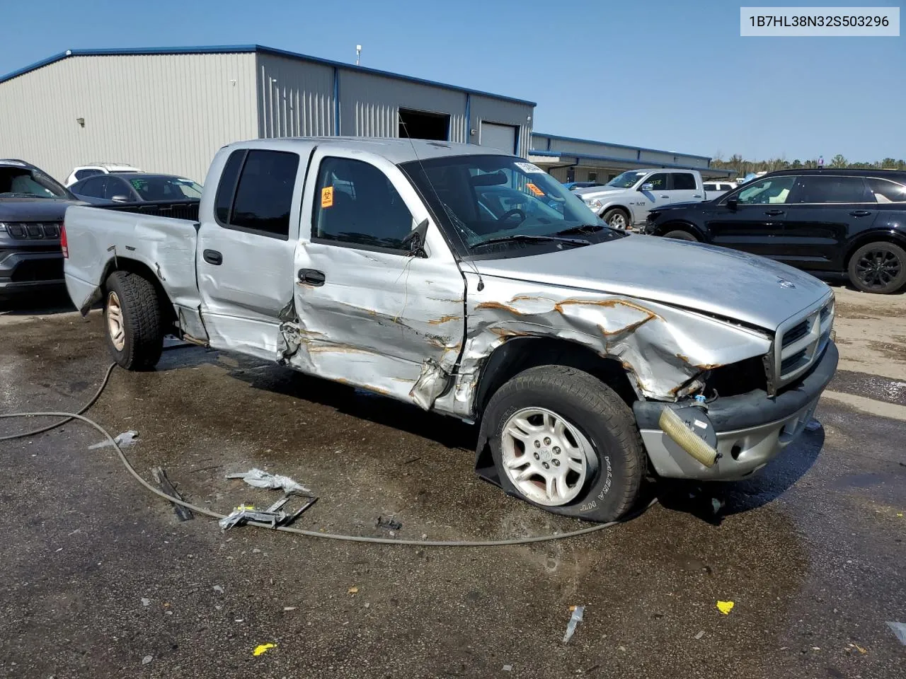 2002 Dodge Dakota Quad Sport VIN: 1B7HL38N32S503296 Lot: 75428444