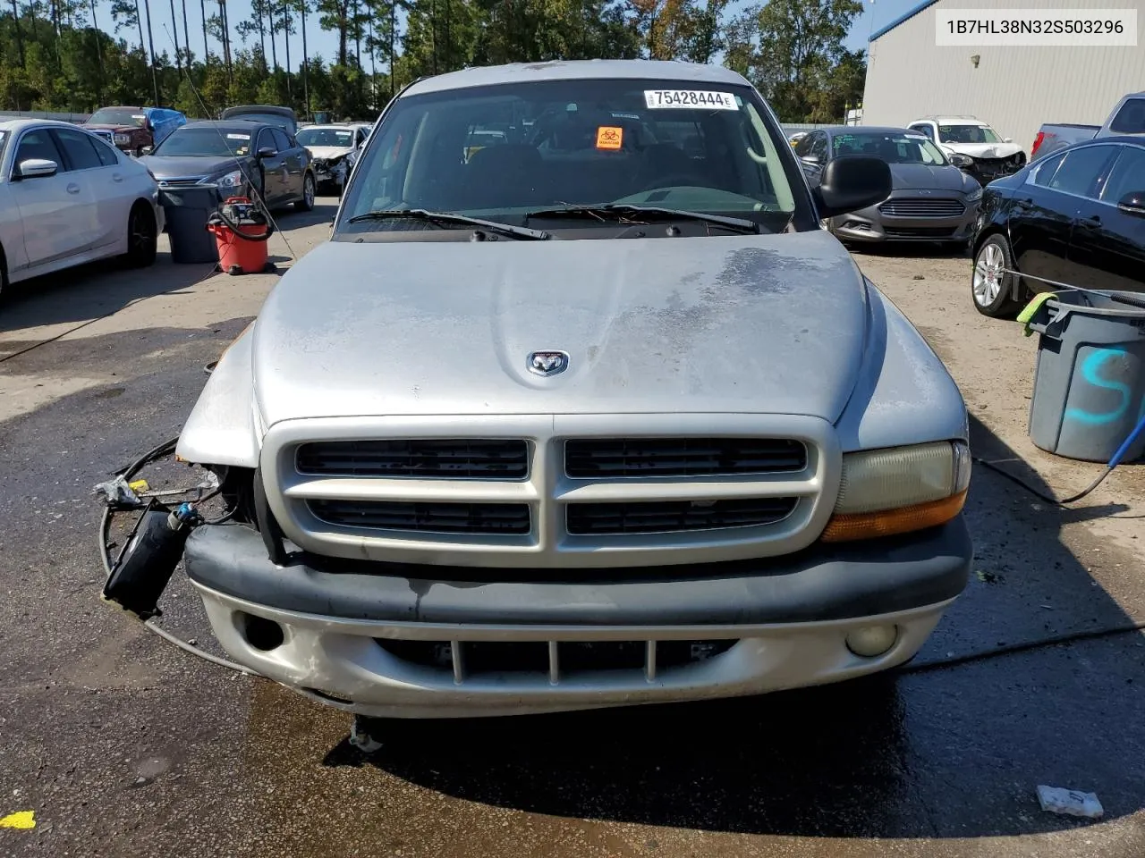 2002 Dodge Dakota Quad Sport VIN: 1B7HL38N32S503296 Lot: 75428444