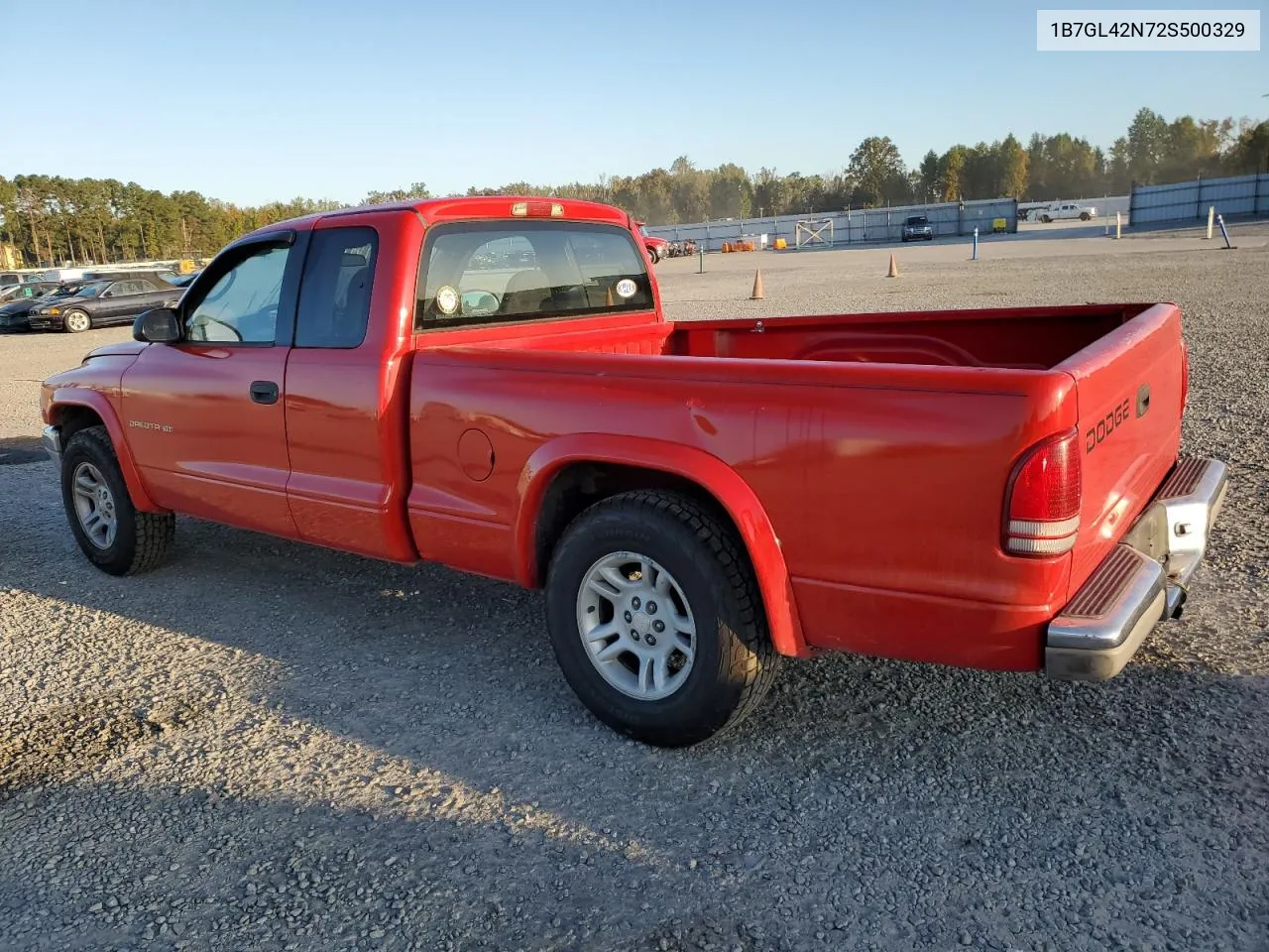 2002 Dodge Dakota Slt VIN: 1B7GL42N72S500329 Lot: 75703164