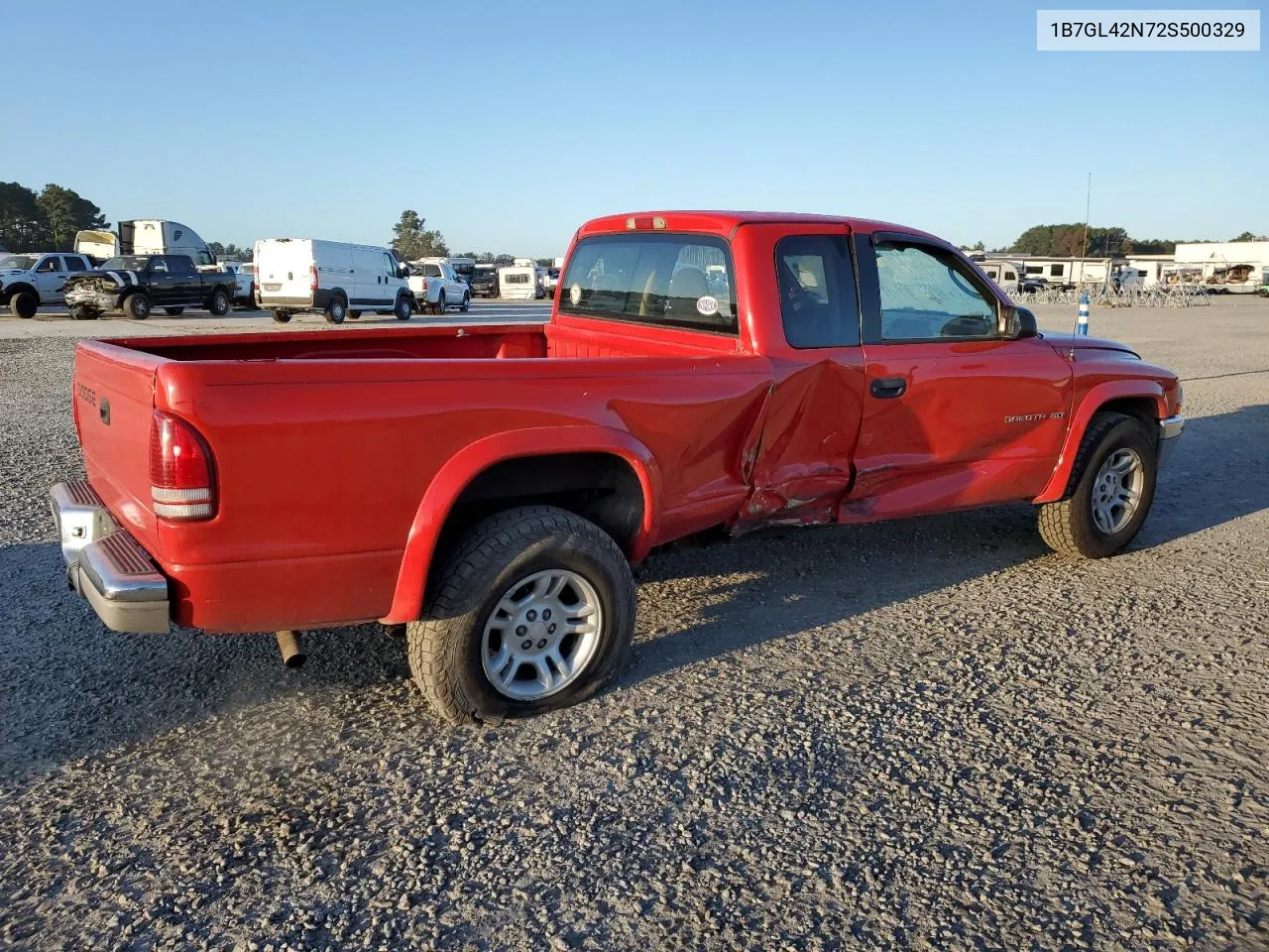 2002 Dodge Dakota Slt VIN: 1B7GL42N72S500329 Lot: 75703164