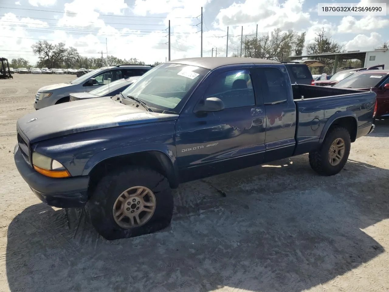 2002 Dodge Dakota Sport VIN: 1B7GG32X42S696990 Lot: 76347504