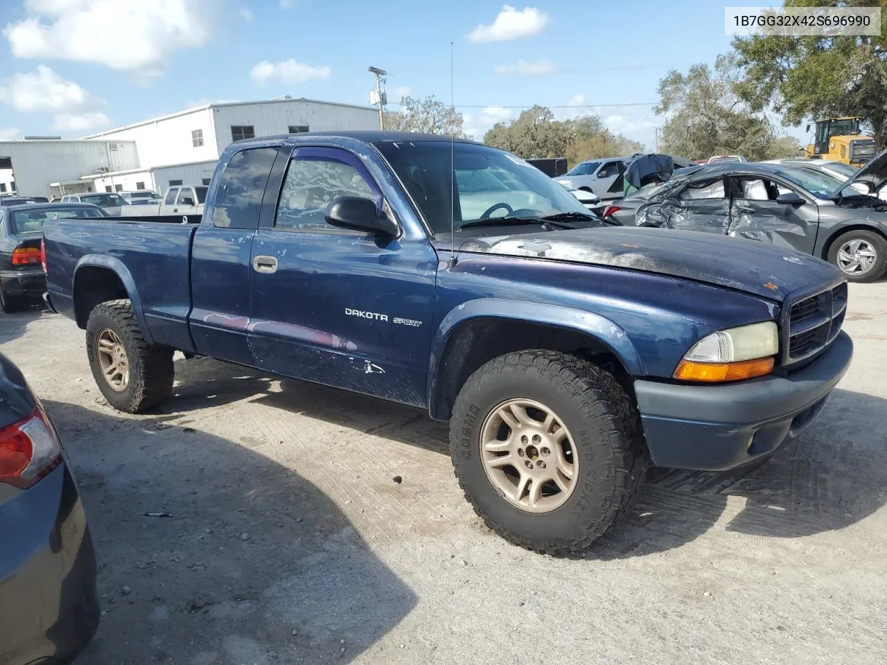 2002 Dodge Dakota Sport VIN: 1B7GG32X42S696990 Lot: 76347504