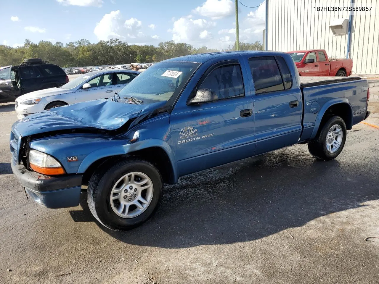 2002 Dodge Dakota Quad Sport VIN: 1B7HL38N72S589857 Lot: 77138924