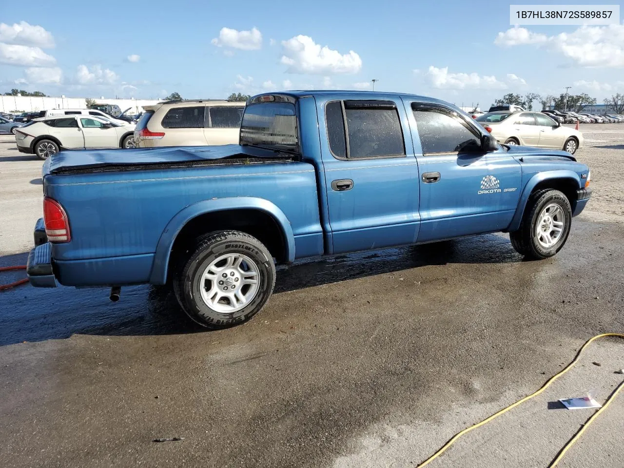 2002 Dodge Dakota Quad Sport VIN: 1B7HL38N72S589857 Lot: 77138924