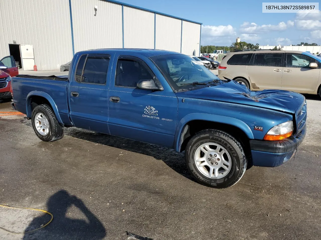 2002 Dodge Dakota Quad Sport VIN: 1B7HL38N72S589857 Lot: 77138924