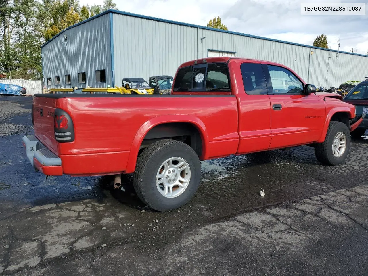 2002 Dodge Dakota Sport VIN: 1B7GG32N22S510037 Lot: 77149424