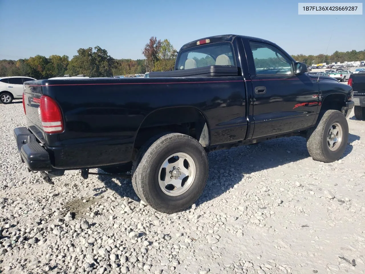 2002 Dodge Dakota Sport VIN: 1B7FL36X42S669287 Lot: 77607224