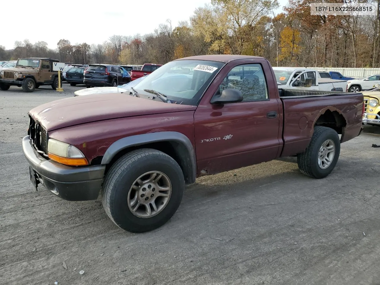 2002 Dodge Dakota Base VIN: 1B7FL16X22S668515 Lot: 78352644