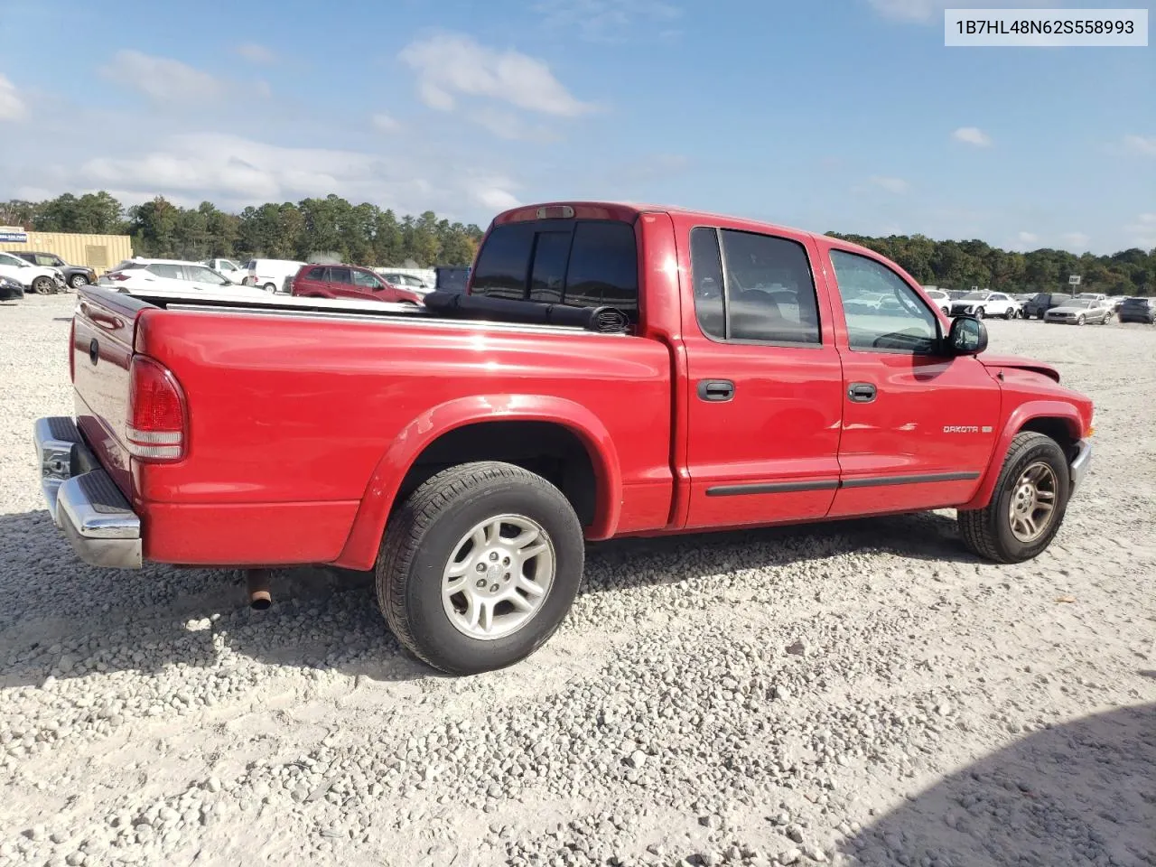 2002 Dodge Dakota Quad Slt VIN: 1B7HL48N62S558993 Lot: 78365374