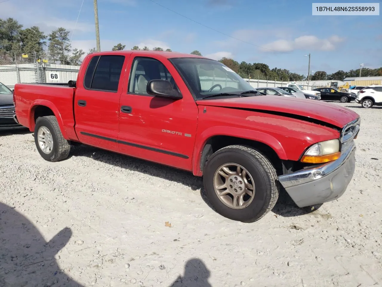 2002 Dodge Dakota Quad Slt VIN: 1B7HL48N62S558993 Lot: 78365374