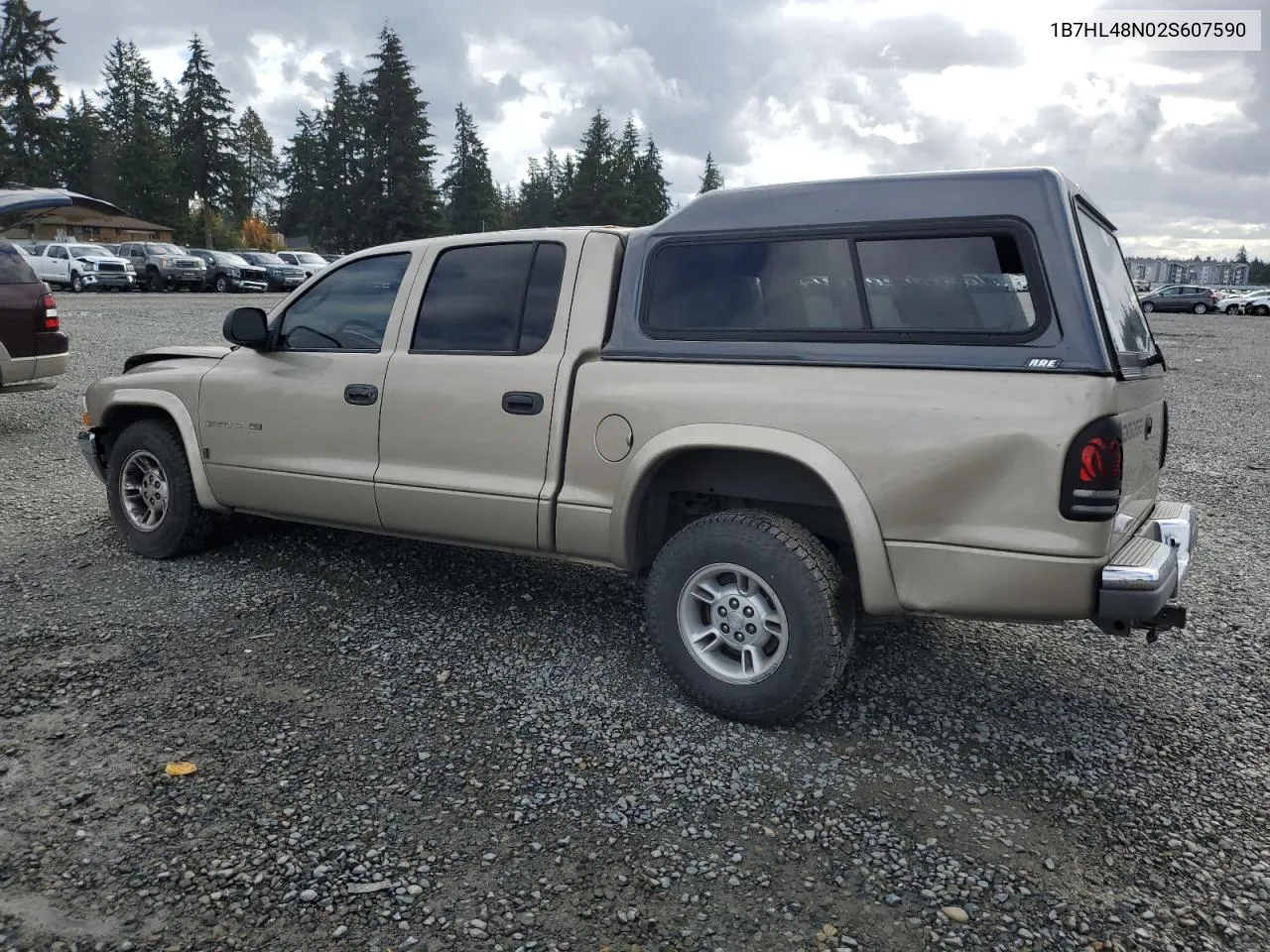 2002 Dodge Dakota Quad Slt VIN: 1B7HL48N02S607590 Lot: 78642324