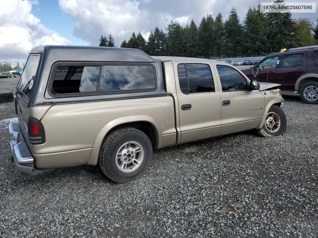 2002 Dodge Dakota Quad Slt VIN: 1B7HL48N02S607590 Lot: 78642324