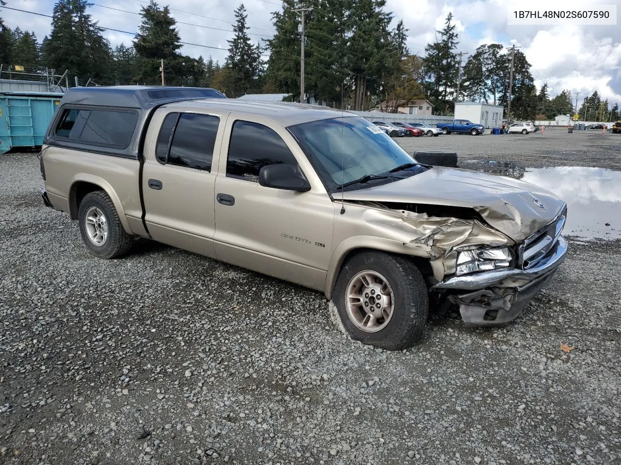 2002 Dodge Dakota Quad Slt VIN: 1B7HL48N02S607590 Lot: 78642324