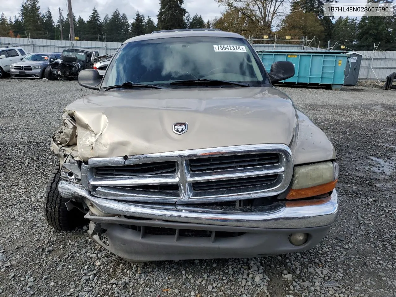 2002 Dodge Dakota Quad Slt VIN: 1B7HL48N02S607590 Lot: 78642324