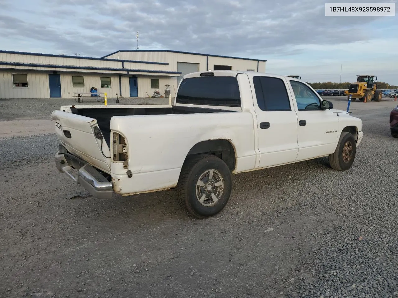 2002 Dodge Dakota Quad Slt VIN: 1B7HL48X92S598972 Lot: 79393614