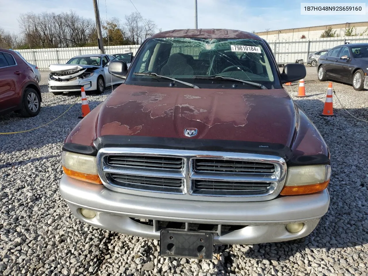 2002 Dodge Dakota Quad Slt VIN: 1B7HG48N92S659160 Lot: 79810184