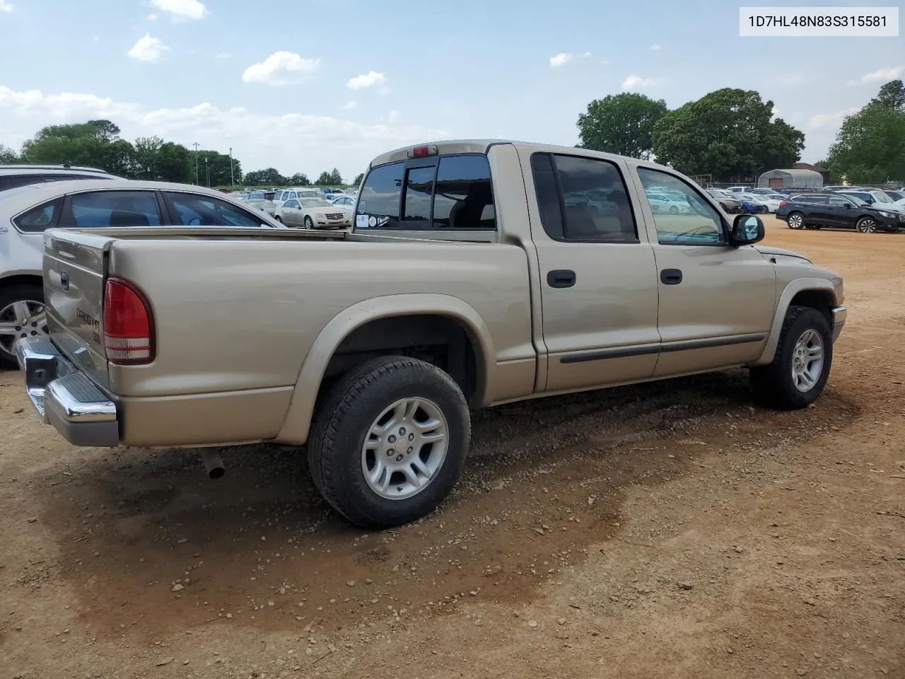 2003 Dodge Dakota Quad Slt VIN: 1D7HL48N83S315581 Lot: 52630684