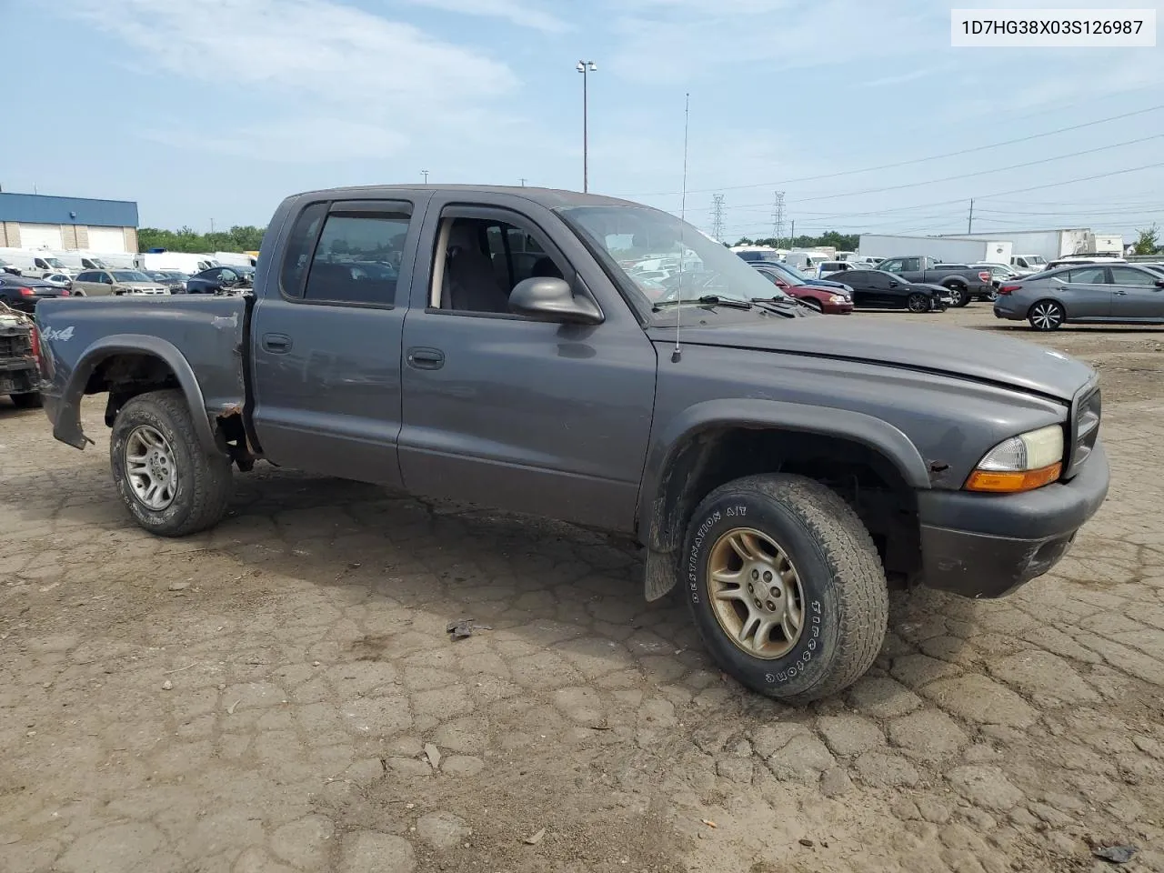 2003 Dodge Dakota Quad Sport VIN: 1D7HG38X03S126987 Lot: 65346264