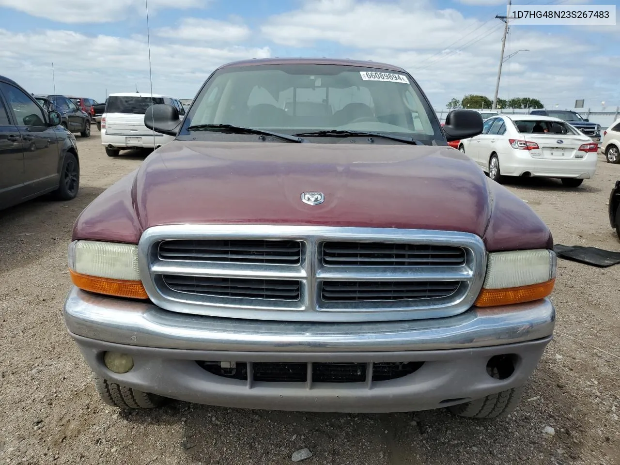 2003 Dodge Dakota Quad Slt VIN: 1D7HG48N23S267483 Lot: 66089894