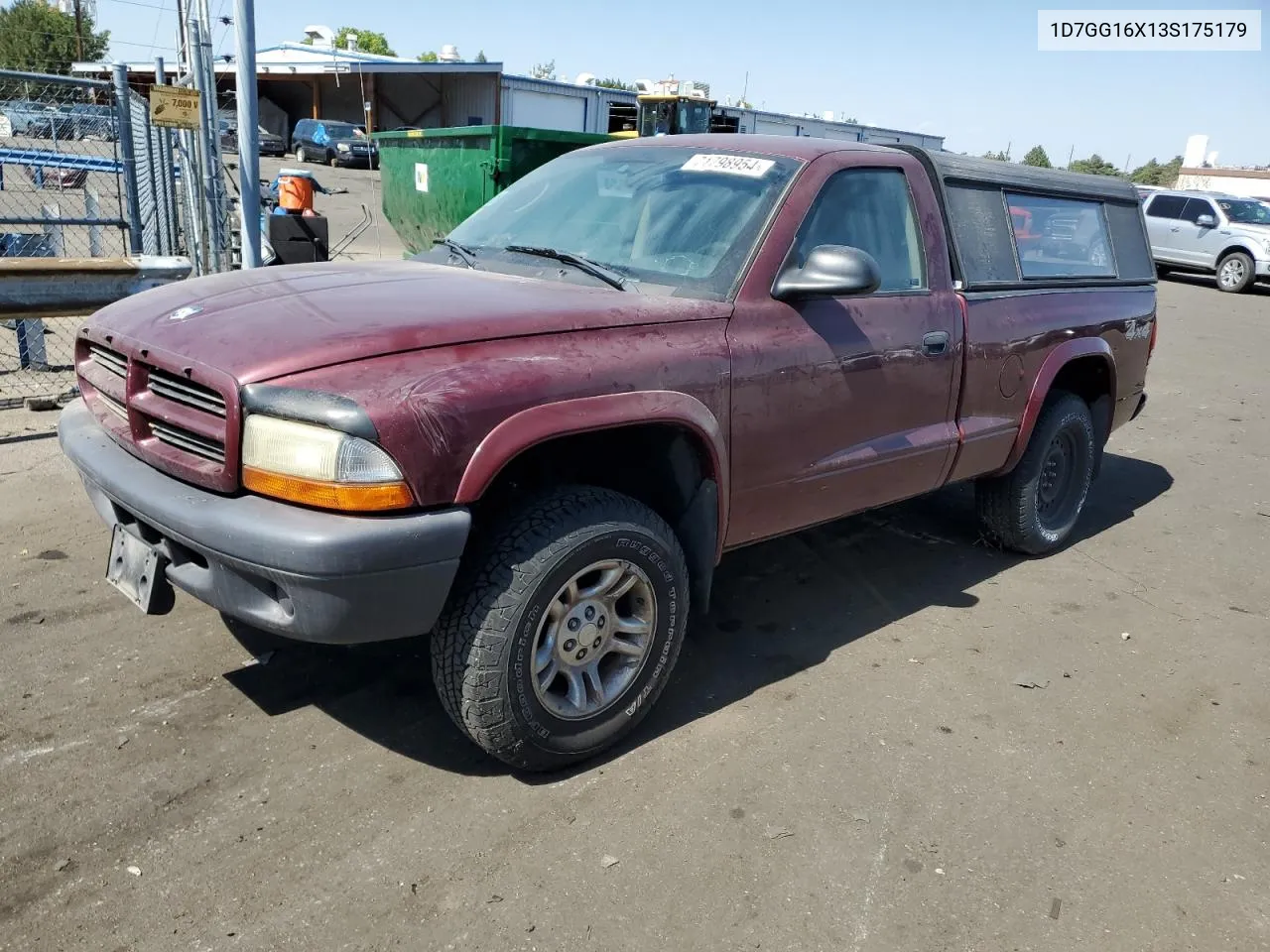 1D7GG16X13S175179 2003 Dodge Dakota Sxt