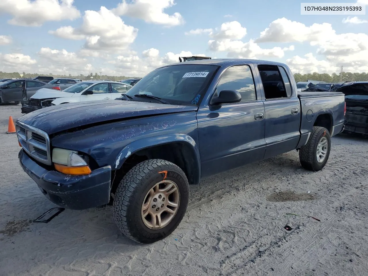 2003 Dodge Dakota Quad Slt VIN: 1D7HG48N23S195393 Lot: 72139814