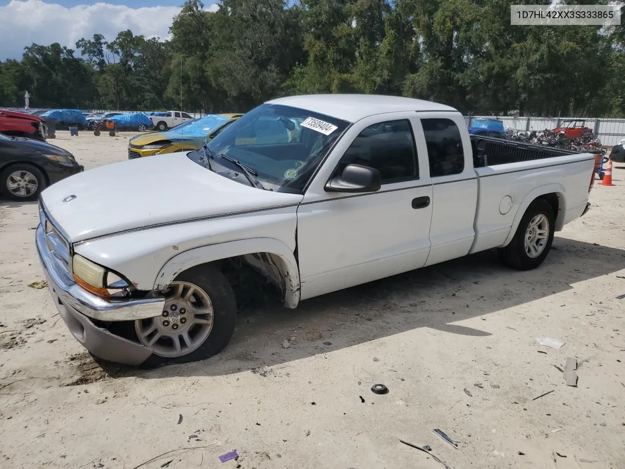 2003 Dodge Dakota Slt VIN: 1D7HL42XX3S333865 Lot: 73509404