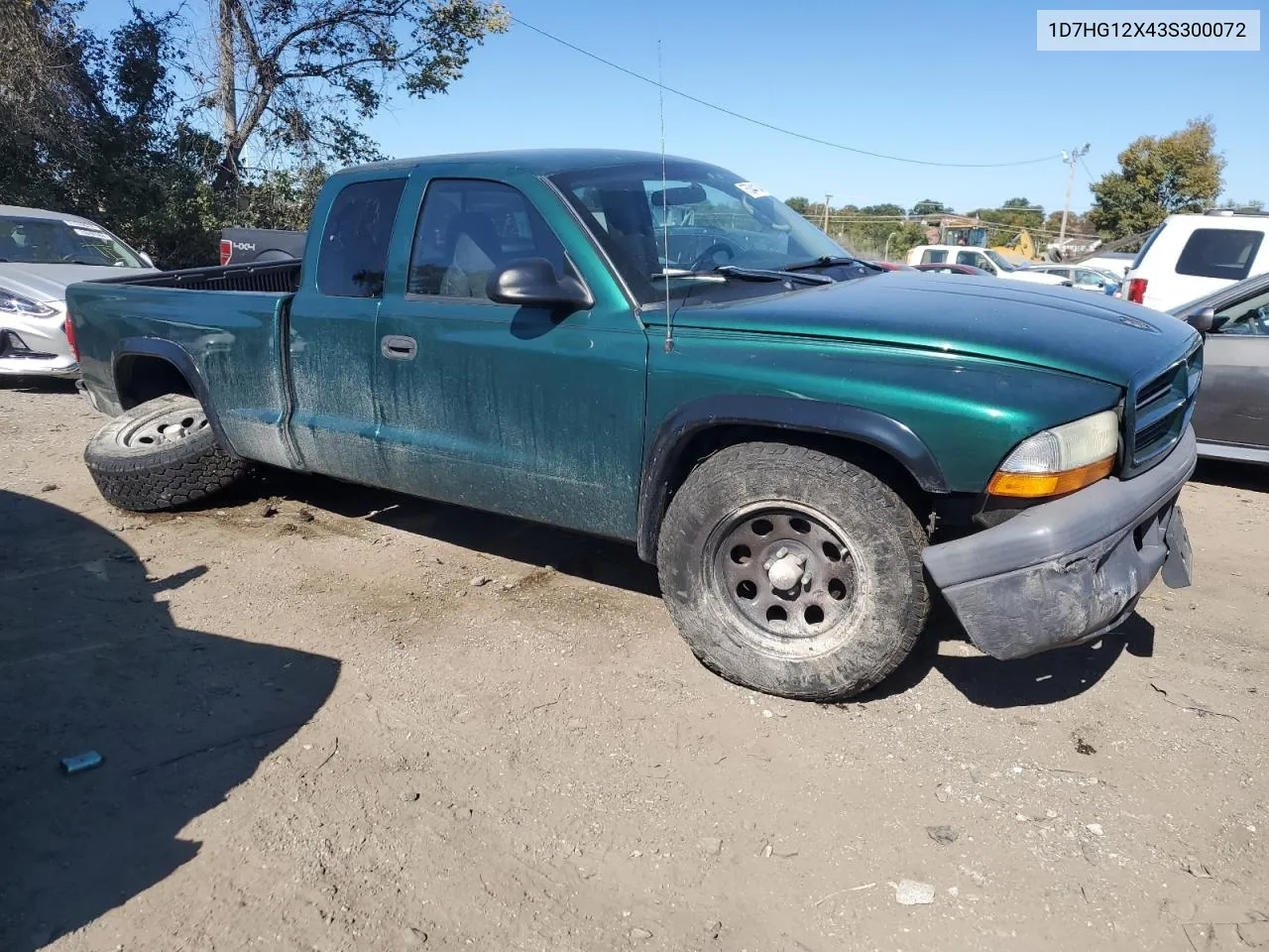 2003 Dodge Dakota Sxt VIN: 1D7HG12X43S300072 Lot: 75344104