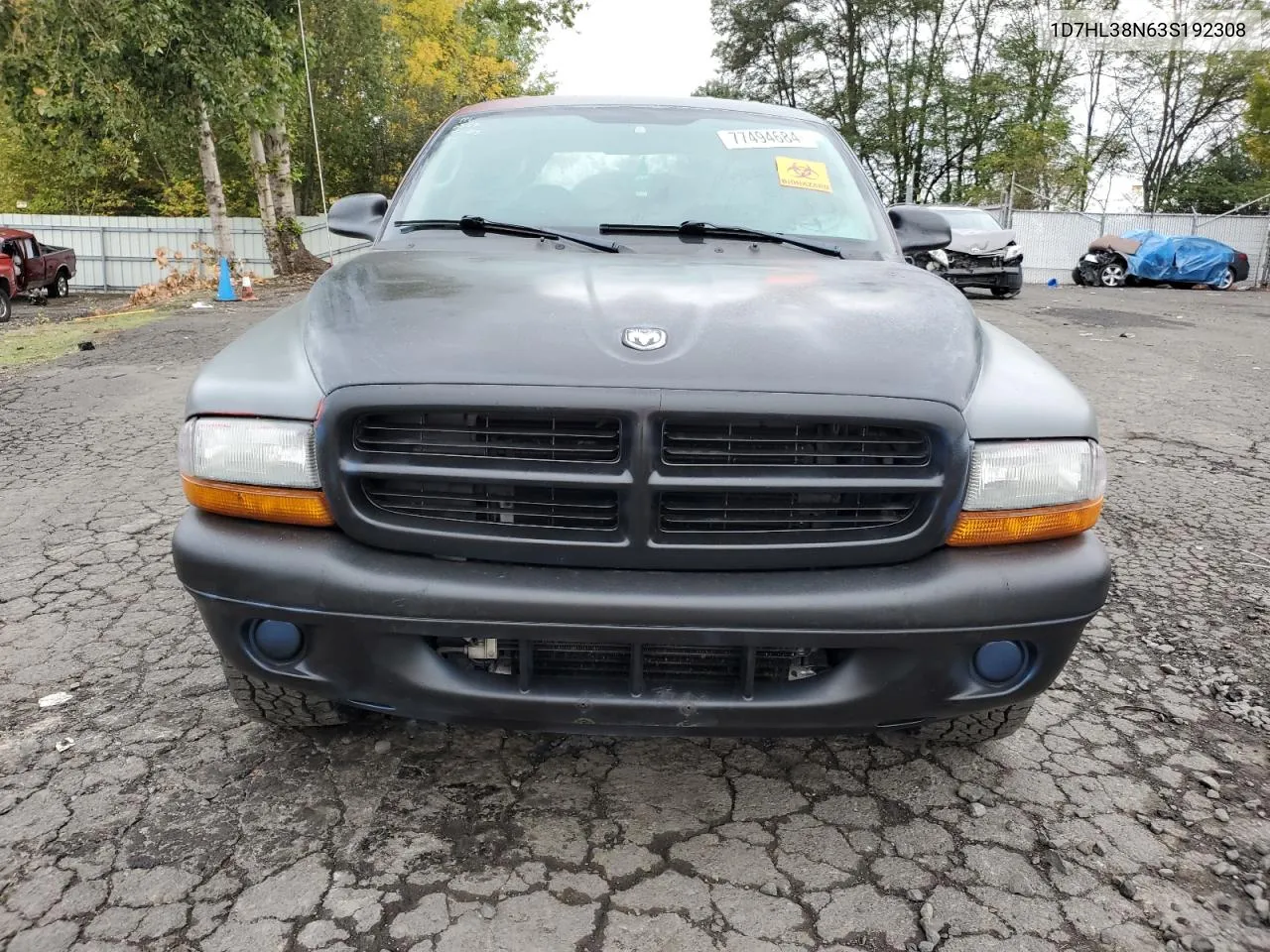 2003 Dodge Dakota Quad Sport VIN: 1D7HL38N63S192308 Lot: 77494684