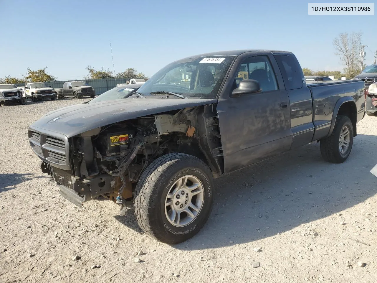 2003 Dodge Dakota Sxt VIN: 1D7HG12XX3S110986 Lot: 77675734