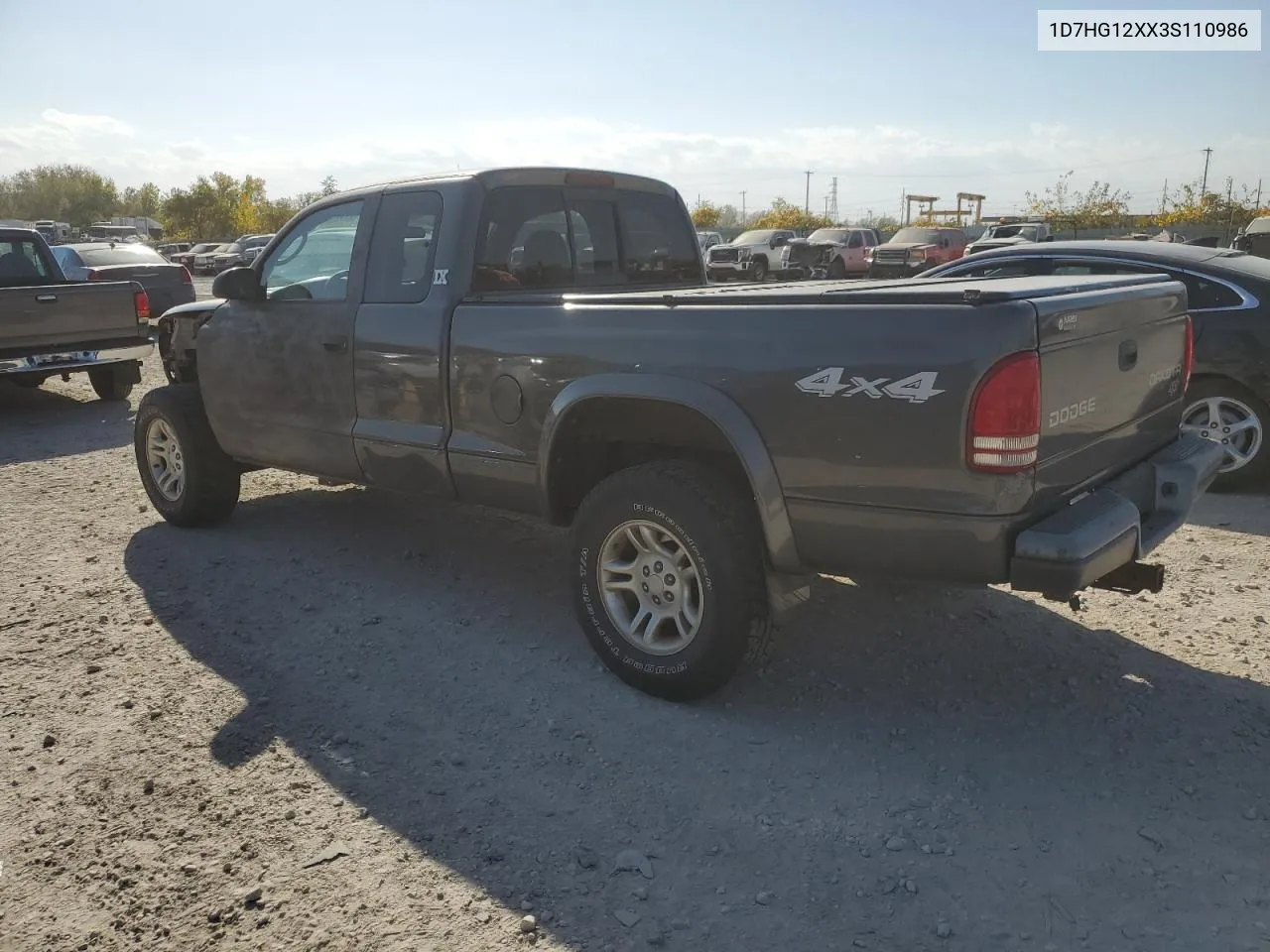 2003 Dodge Dakota Sxt VIN: 1D7HG12XX3S110986 Lot: 77675734