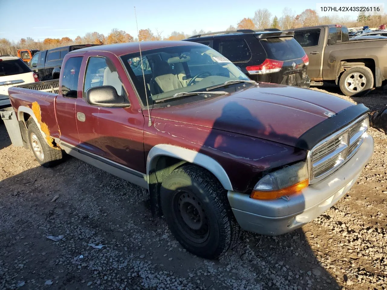 2003 Dodge Dakota Slt VIN: 1D7HL42X43S226116 Lot: 79293694