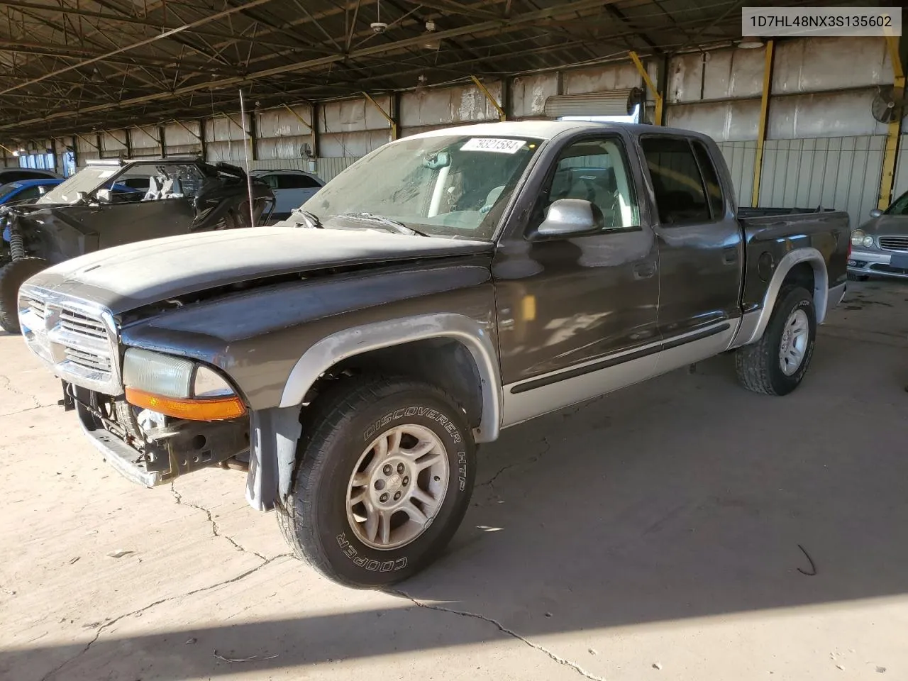 2003 Dodge Dakota Quad Slt VIN: 1D7HL48NX3S135602 Lot: 79321584