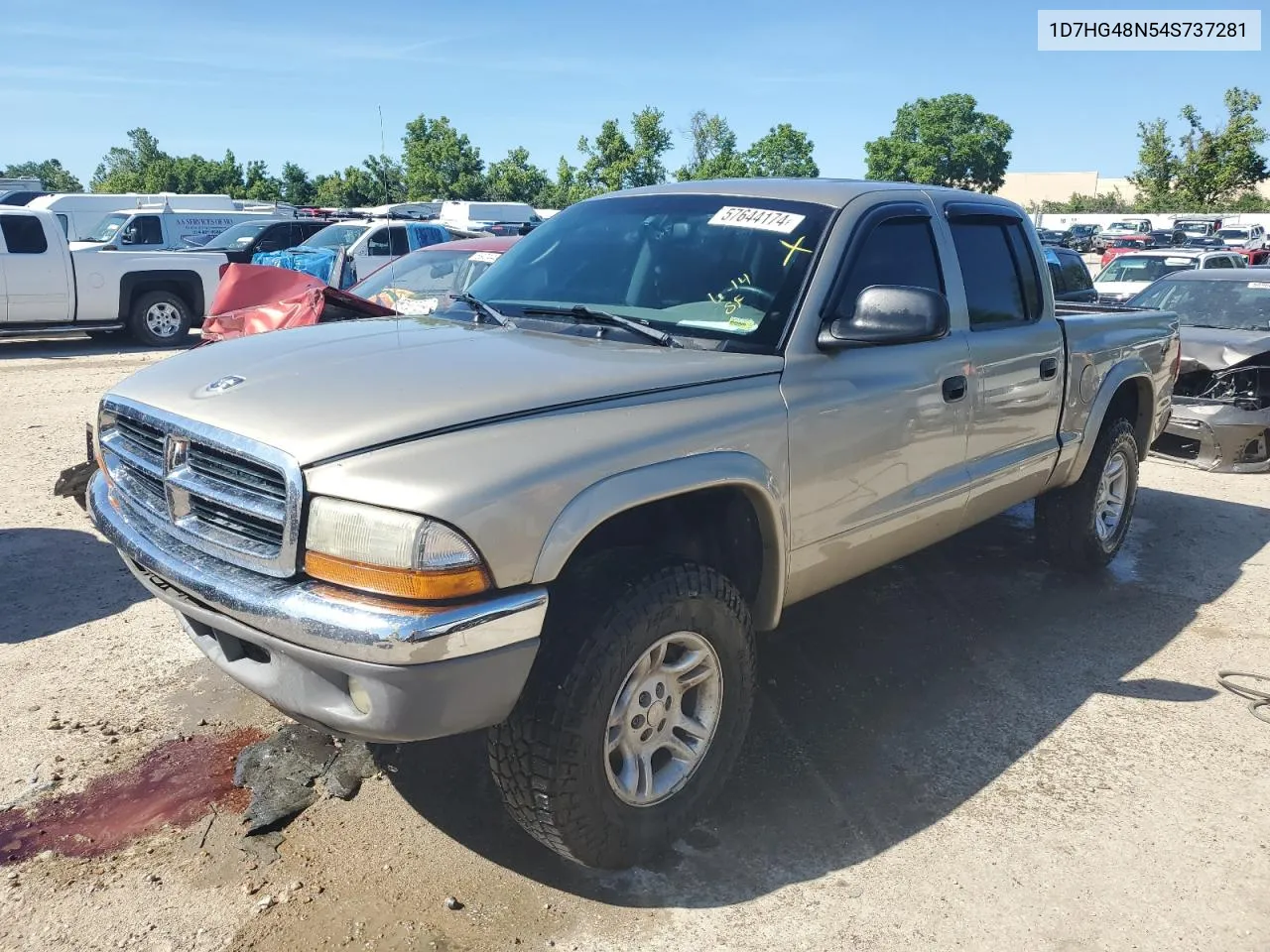 2004 Dodge Dakota Quad Slt VIN: 1D7HG48N54S737281 Lot: 57644174