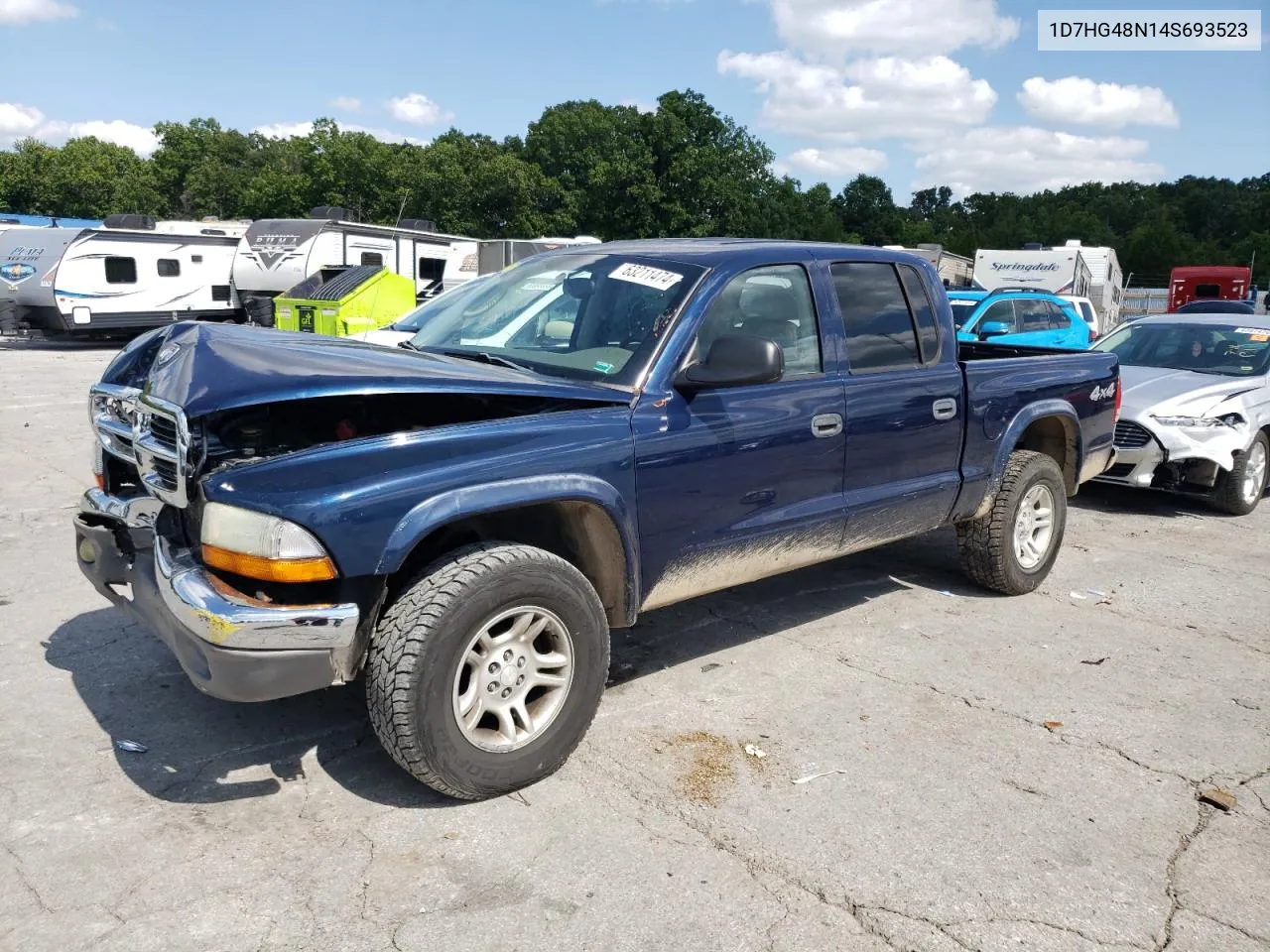 2004 Dodge Dakota Quad Slt VIN: 1D7HG48N14S693523 Lot: 63211474