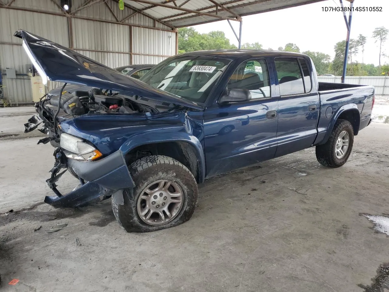 2004 Dodge Dakota Quad Sport VIN: 1D7HG38N14S510552 Lot: 63930474