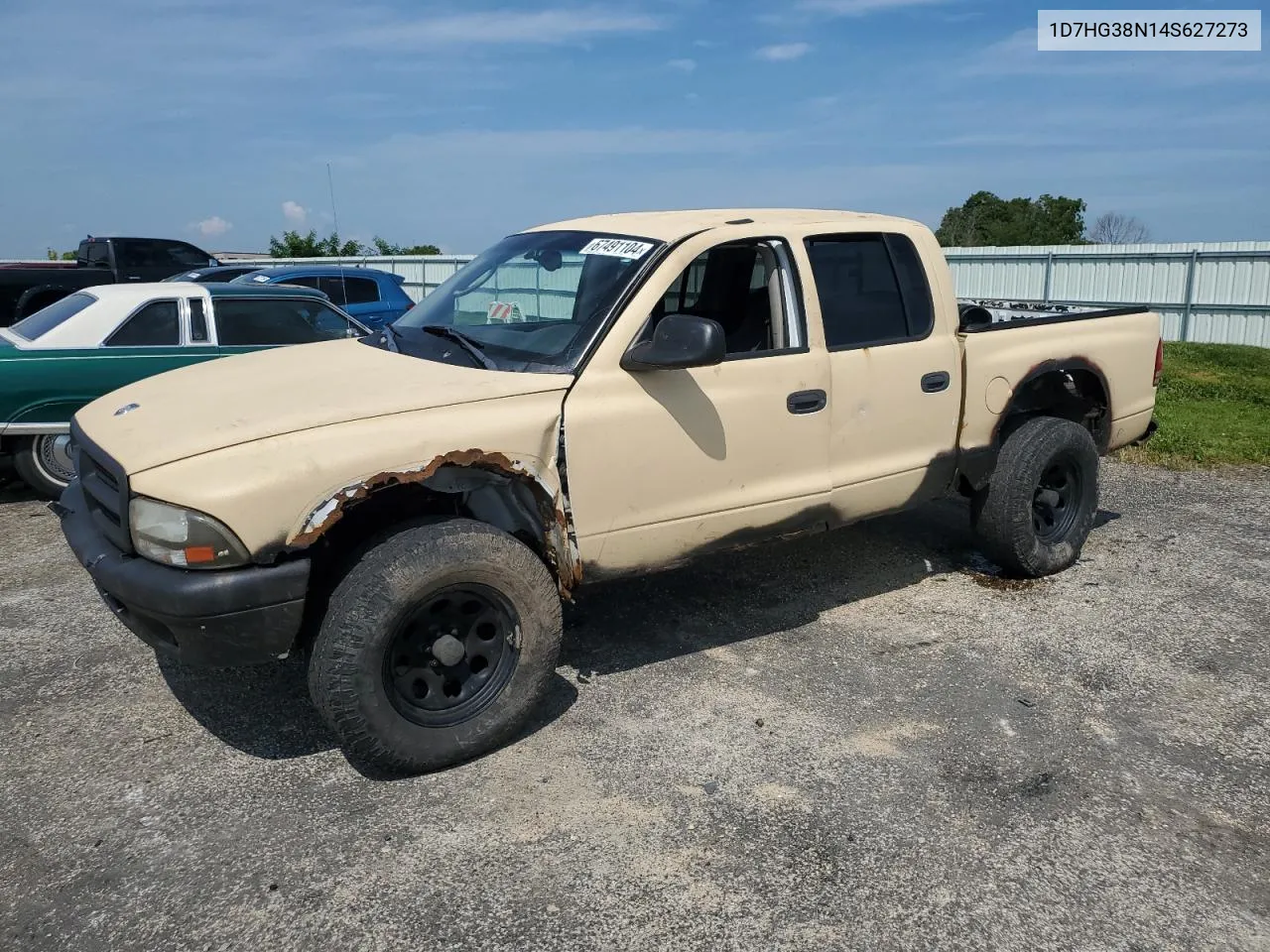 2004 Dodge Dakota Quad Sport VIN: 1D7HG38N14S627273 Lot: 67491104