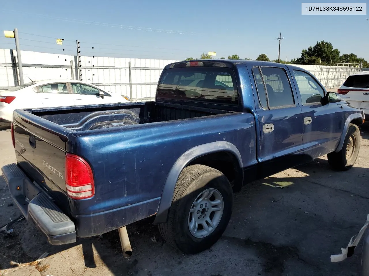 2004 Dodge Dakota Quad Sport VIN: 1D7HL38K34S595122 Lot: 69796404