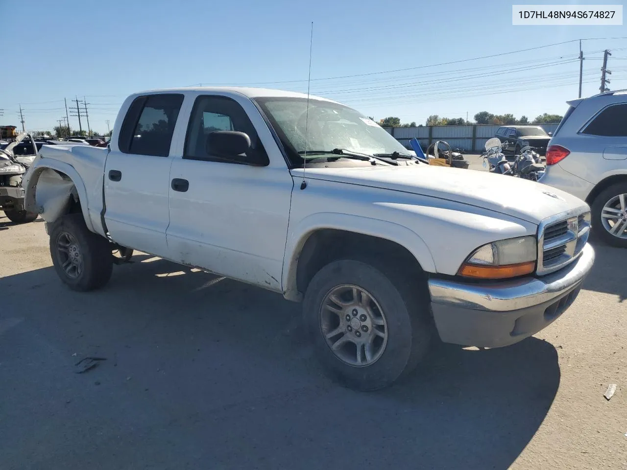 2004 Dodge Dakota Quad Slt VIN: 1D7HL48N94S674827 Lot: 72969214