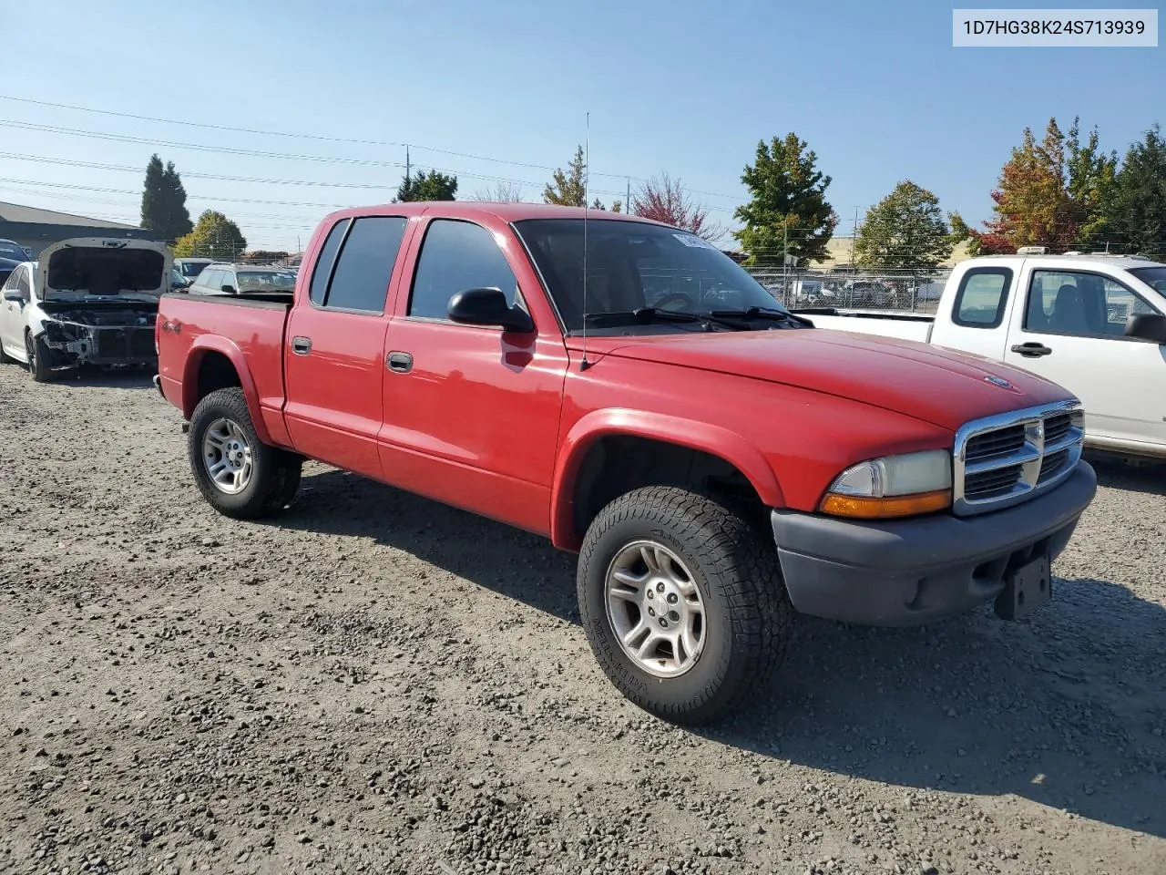 2004 Dodge Dakota Quad Sport VIN: 1D7HG38K24S713939 Lot: 73640134